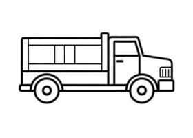 Minimal sturdy road truck outline radiates graceful strength on white vector