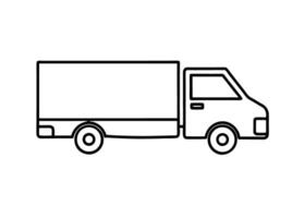 Simplified fleet truck side view projects innovative form on white vector