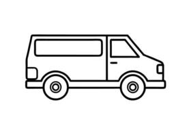 Sleek utility truck line drawing showcases dynamic structure on white vector