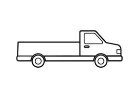 Streamlined minimalist long range truck outline defines artistic vision today vector