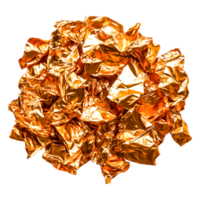Shiny Crumpled Orange Foil Texture for Background or Craft Projects png