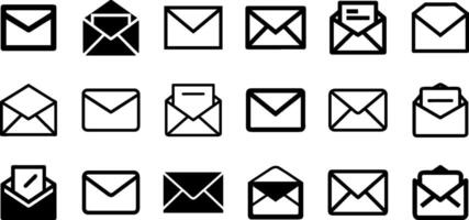 Envelope Icon Set Classic Communication Collection vector