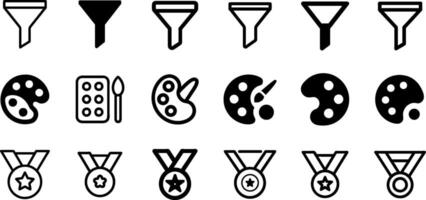 Minimalist Icons Filter Paint Palette Medal Design vector