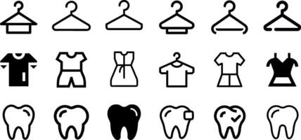 Unique Icons Hanger Clothe Tooth Pack vector