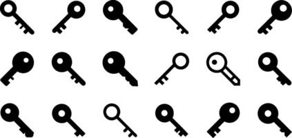 Key Icon Set Essential Access Collection vector
