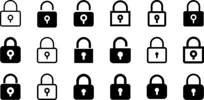 Safe and Secure Icon Set Padlock vector