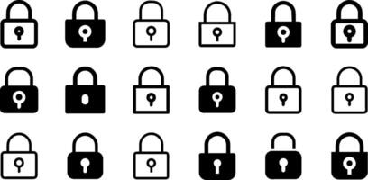 Minimalist Security Icons Padlock Design vector