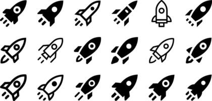 Minimalist Space Icons Rocket Design vector