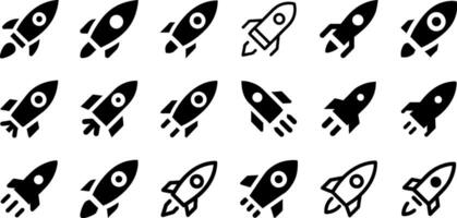 Rocket Icon Set Space Exploration Collection vector