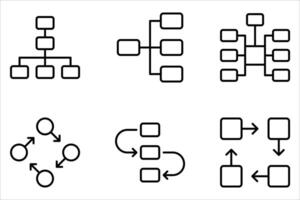 workflow icon set on white, vector