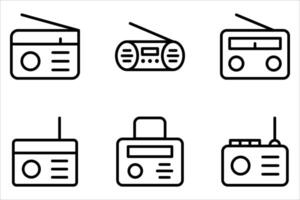 radio icon set, vector