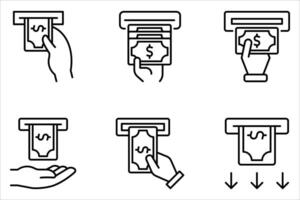 withdraw icon set on white, vector