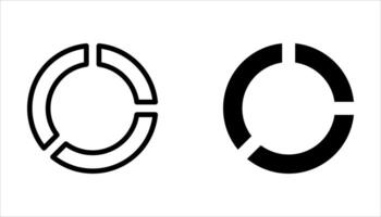 pie chart icon set on white bankground vector