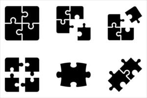 puzzle icon set on white vector
