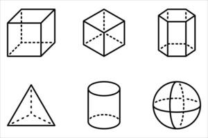 geometry icon set on white, vector