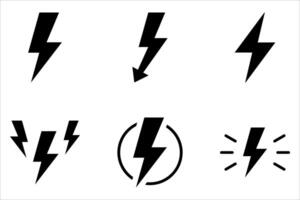 lightning icon set, vector
