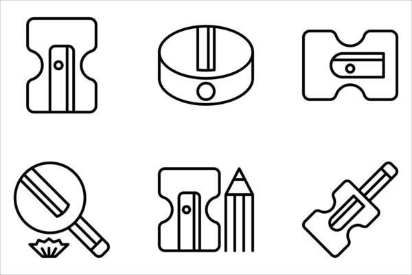 sharpener icon set on white,