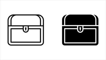 treasure icon set on white, vector