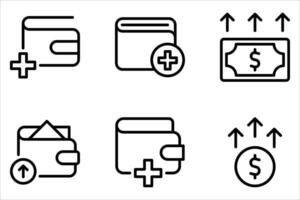 top up icon set on white, vector