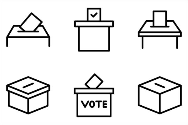 vote icon set on white,