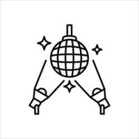 disco ball icon on white vector
