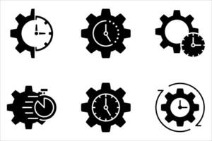 time management icon set on white vector