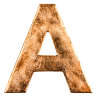 Brown Fur Texture Letter A for Creative Design and Artistic Projects png