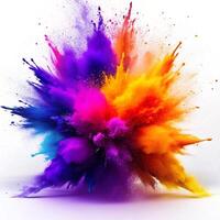 Vibrant Color Explosion Abstract Art Colorful Powder Burst photo