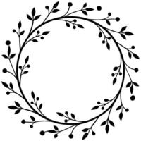 Modern Floral Circle Design with Bold and Decorative vector