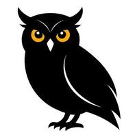 Simple Owl Icon Silhouette Design in Minimalistic Style for Creative Projects vector