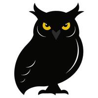 Simple Owl Icon Silhouette Design in Minimalistic Style for Creative vector