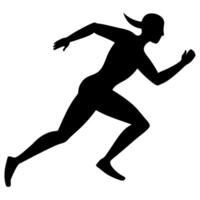Silhouette of a Jogging Person in Motion for Athletic and Workout Concepts vector