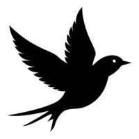 Bird Flying Silhouette Design Illustration of a Soaring Bird in Motion for Artistic and Nature Concept vector