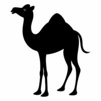 Camel Silhouette Design in Black Minimalist Style for Logos vector
