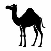 Camel Silhouette Design in Black Minimalist Style for Logos and Prints vector