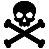 Crossbones and Skull Death Icon Silhouette Design Illustration for Warning and Danger vector