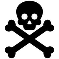 Crossbones and Skull Death Icon Silhouette Design Illustration for Warning and Danger Concept vector