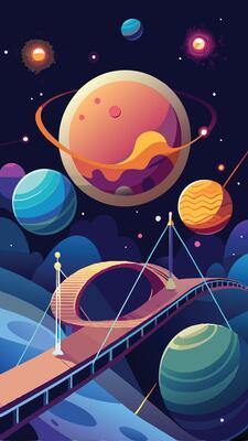 Interconnected Cosmic Duo A Celestial Bond Between Two Planets
