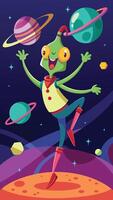 Extraterrestrial Boogie An Alien s Dance Extravaganza on an Ethereal Planet vector