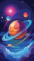 Dissolution of Planetary Rings into Carbon Monoxide A Cosmic Phenomenon vector