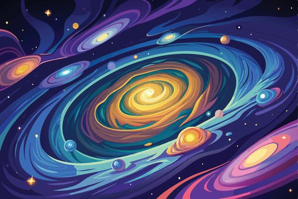 Vortical Interplay of Swirling Galaxies in Cosmic Symphony