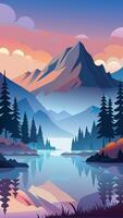 Ethereal Morning Mist Enveloping an Enchanting Forest vector
