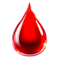 Isolated Red Liquid Drop with Glossy Surface and Reflection png