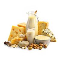 Assortment of Dairy Products and Nuts A Delicious and Nutritious Selection photo