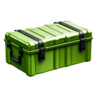 Sturdy Green Plastic Storage Box with Secure Black Buckles png