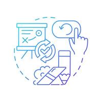Back to drawing board blue gradient concept icon. Strategy organization, planning. Round shape line illustration. Abstract idea. Graphic design. Easy to use in infographic, presentation vector