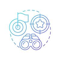Keep eye on ball blue gradient concept icon. Goal focus, target. Milestone, control. Round shape line illustration. Abstract idea. Graphic design. Easy to use in infographic, presentation vector