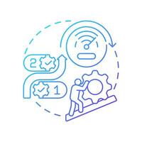 Move the needle blue gradient concept icon. Business performance, progress. Workflow, management. Round shape line illustration. Abstract idea. Graphic design. Easy to use in infographic vector
