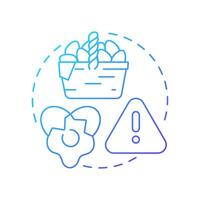 Dont put eggs in one bucket blue gradient concept icon. Assets management, risk control. Round shape line illustration. Abstract idea. Graphic design. Easy to use in infographic, presentation vector