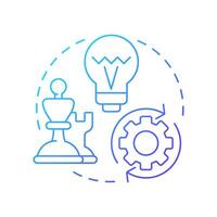 Game changer blue gradient concept icon. Innovation, technology. Workflow, organization. Round shape line illustration. Abstract idea. Graphic design. Easy to use in infographic, presentation vector